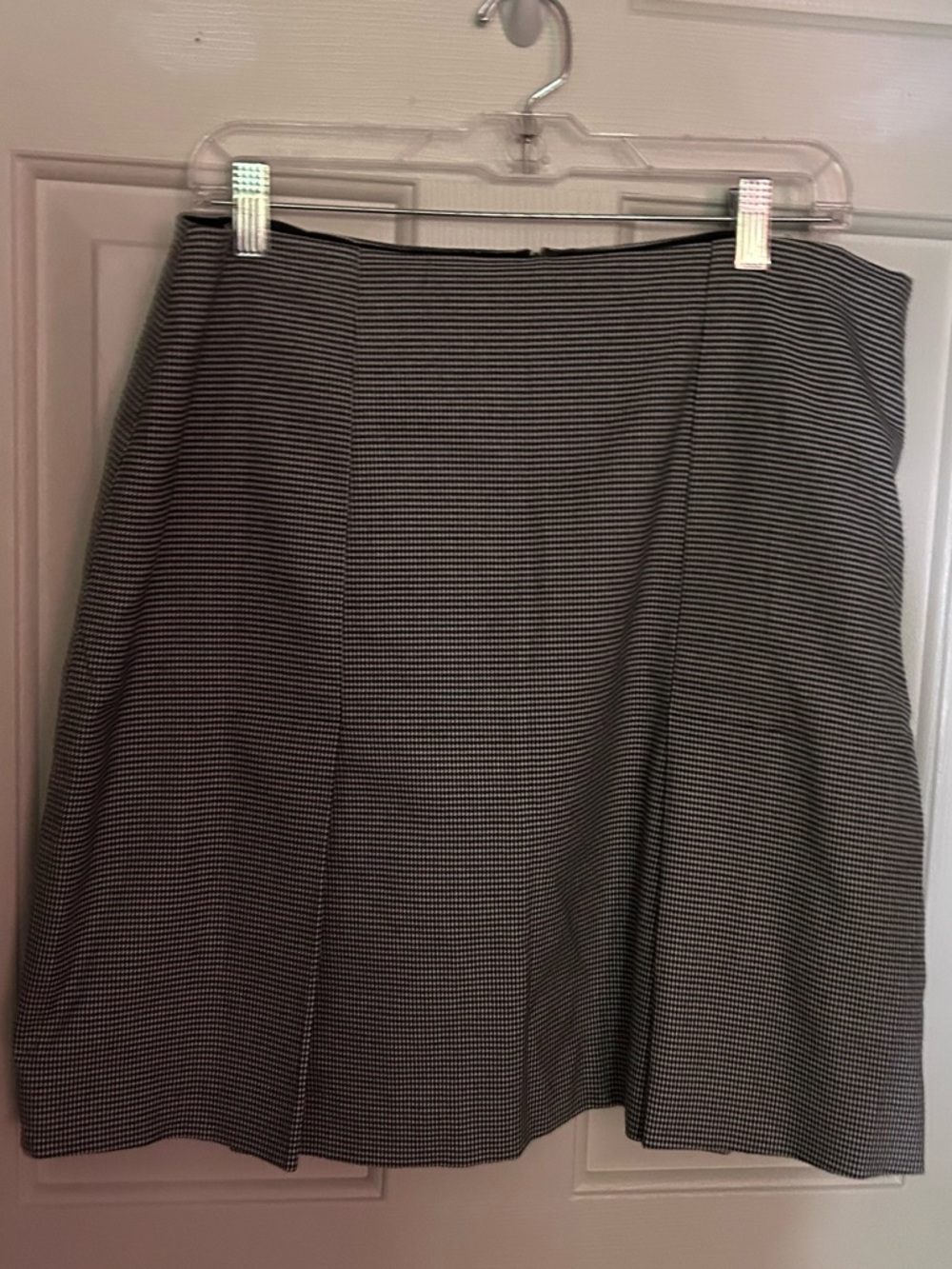 Elliott Lauren Black White Houndstooth Mini A-Line Skirt
